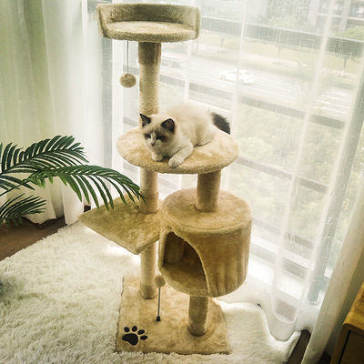 ISO9001 2008 FSCI BSCI Certificado Árbol de gato de madera con gran condominio y diseño de varios niveles