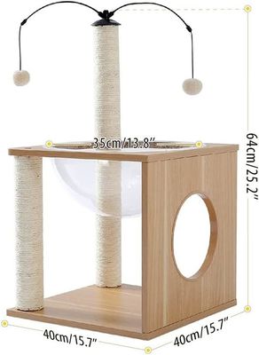 OEM ODM aceptado Elegantes gatos Capsula espacial del árbol con nido flotante y bolas colgantes