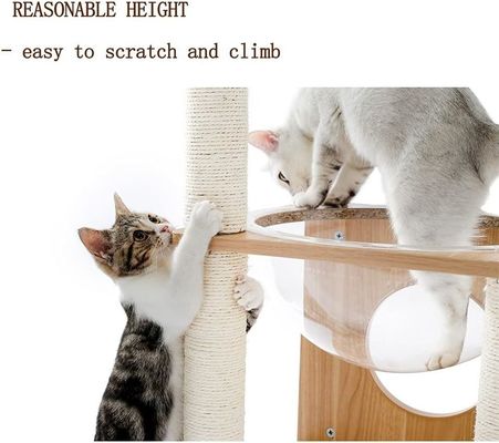 OEM ODM aceptado Elegantes gatos Capsula espacial del árbol con nido flotante y bolas colgantes