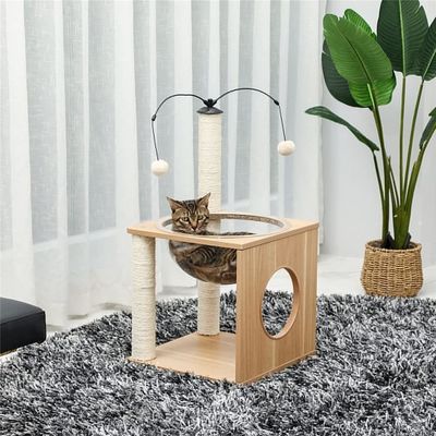 OEM ODM aceptado Elegantes gatos Capsula espacial del árbol con nido flotante y bolas colgantes