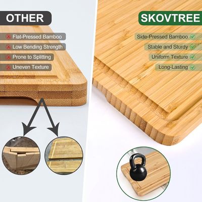 Conjunto de 3 tablas de corte de bambú con bloques de corte de soporte OEM ODM aceptado