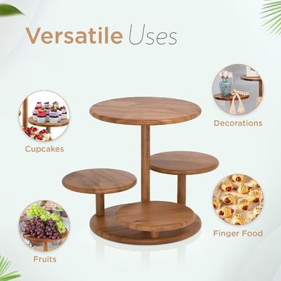 Cuatro niveles de torta de madera Torre Stand contiene 50 cupcakes para la fiesta de la boda el postre de cumpleaños