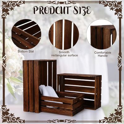 Muestra de fiesta Cajas de almacenamiento de nido de madera de pino con mango Logotipo personalizado aceptable