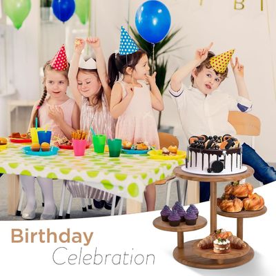 Cuatro niveles de torta de madera Torre Stand contiene 50 cupcakes para la fiesta de la boda el postre de cumpleaños
