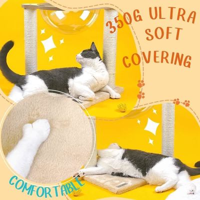Árbol de gato moderno con hamaca cuerda natural Sisal para gatos y gatitos de interior Muebles de madera para gatos