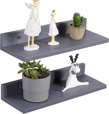 Estante decorativo de pared conjunto de 2 estanterías flotantes de madera de pino montado en la pared para el salón
