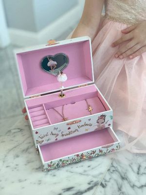 Caja de música Ballerina Caja de joyas de madera para niños y niños regalo caja de juguete de manivela
