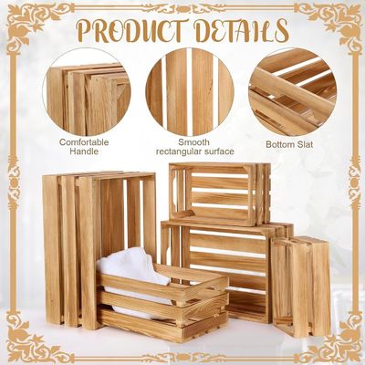 Concepto de viento pastoral de cajas de madera decorativas de anidación para almacenamiento y exhibición