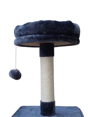 Muebles de sala de estar gris oscuro 4 plataformas 64 pulgadas árbol de gato con 2 camas cubos casa de juegos