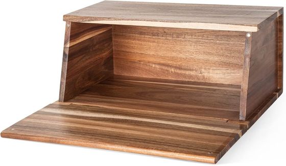 Caja de pan de madera todo en una pieza organizador para el montaje de la cocina pan natural vintage contenedor de almacenamiento de alimentos