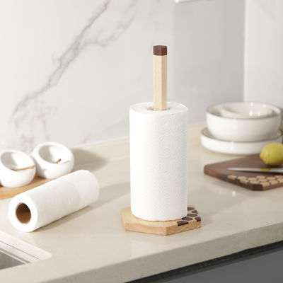 Logotipo personalizado Logotipo aceptable Portador de papel higiénico de madera barnizado para el baño