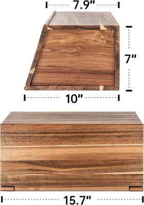 Caja de pan de madera todo en una pieza organizador para el montaje de la cocina pan natural vintage contenedor de almacenamiento de alimentos