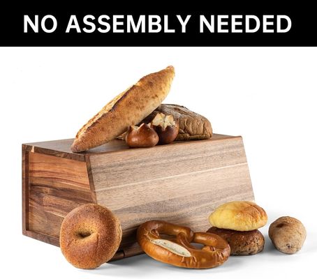 Caja de pan de madera todo en una pieza organizador para el montaje de la cocina pan natural vintage contenedor de almacenamiento de alimentos