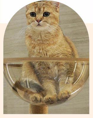 Torre de gato de madera de tamaño personalizado con componentes de rascador de marco de escalada de varios niveles