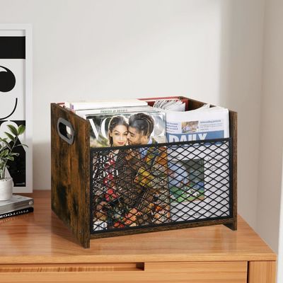 Decoraciones para el hogar Cesto de almacenamiento de escritorio barnizado para cartas Libros Periódicos