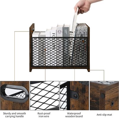 Decoraciones para el hogar Cesto de almacenamiento de escritorio barnizado para cartas Libros Periódicos