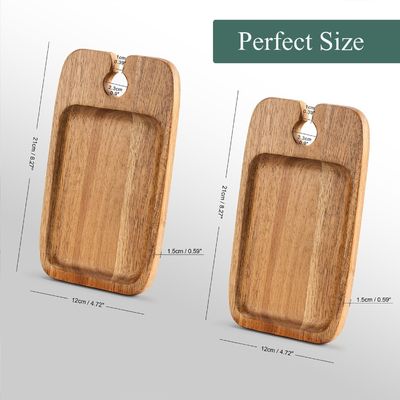 Conjunto de cocina 2 bandejas de madera de acacia con portavíno y tableros de queso