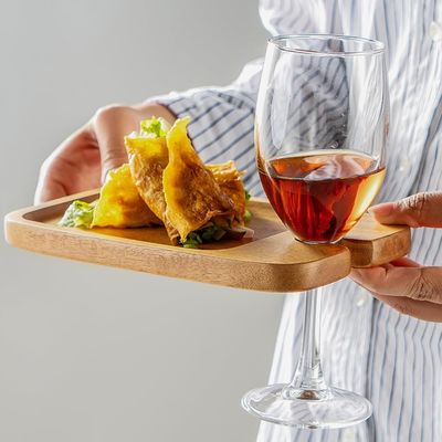 Conjunto de cocina 2 bandejas de madera de acacia con portavíno y tableros de queso