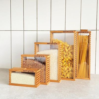 Jarrón de almacenamiento de alimentos de diseño funcional para pasta de arroz en accesorios de cocina ecológicos
