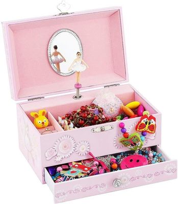 Paquete regalo personalizado Princesa MDF Rosa Ballerina Temática Musical Caja de joyas para niñas