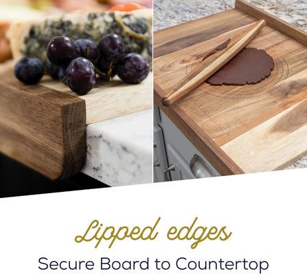 Tabla de corte de pan de madera de uso múltiple con impresión con grabado por labios y láser