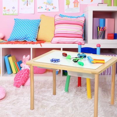 Tabla sensorial de madera con 3 contenedores para niños pequeños Estand clasificación Estante no plegable