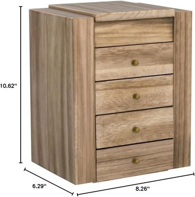 Ambiental 5 capas 4 cajones Gran caja organizadora de madera con espejo Caja de joyas de madera