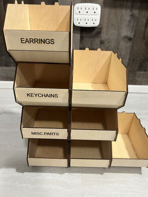 Contenedores de almacenamiento de escritorio de madera con diseño moderno y almacenamiento de suministros de oficina