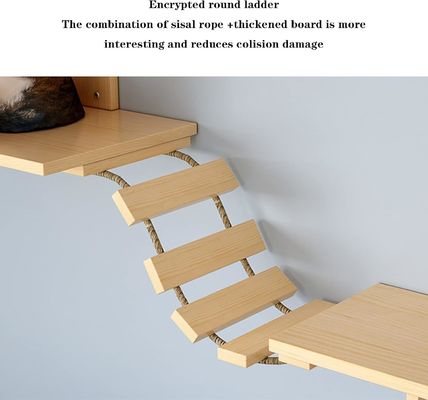 Tamaño personalizado Cama de gato montada en la pared Estante de madera para gatos para escalar en la sala de estar