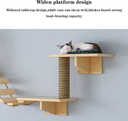 Tamaño personalizado Cama de gato montada en la pared Estante de madera para gatos para escalar en la sala de estar