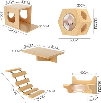 Tamaño personalizado Cama de gato montada en la pared Estante de madera para gatos para escalar en la sala de estar