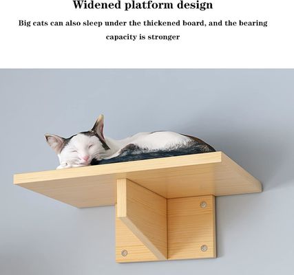 Tamaño personalizado Cama de gato montada en la pared Estante de madera para gatos para escalar en la sala de estar