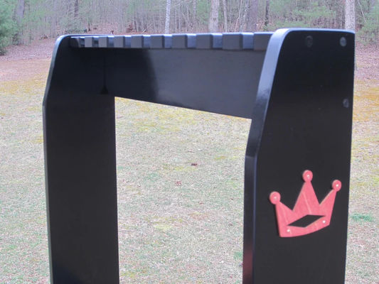 Piso de madera de acabado negro o bastidor de pared ideal para exhibición de palos de golf Scotty Cameron raros