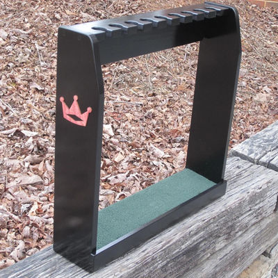 Piso de madera de acabado negro o bastidor de pared ideal para exhibición de palos de golf Scotty Cameron raros