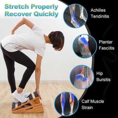 Tabla de estiramiento de la pantorrilla inclinada de madera profesional para rehabilitación de arte