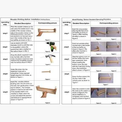 Embalaje de correo Estantes para la decoración del hogar y la guardería Conjunto de 2 estanterías flotantes de madera natural