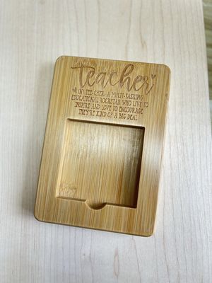Dispensador de cargador de notas adhesivas de bambú personalizado de madera para oficina de negocios