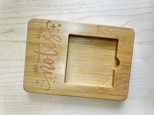 Dispensador de cargador de notas adhesivas de bambú personalizado de madera para oficina de negocios