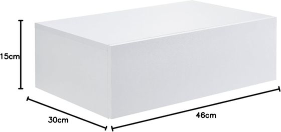 Almacenamiento conveniente en el pasillo Estante flotante de pared de madera maciza con cajón 46 x 30 x 15 cm