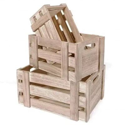Cajas decorativas de contenedores de madera de almacenamiento Conjunto de 3 cajas con asas 13.25x9.5x5.5