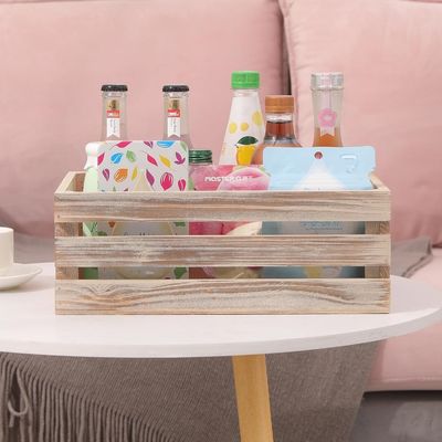 Cajas decorativas de contenedores de madera de almacenamiento Conjunto de 3 cajas con asas 13.25x9.5x5.5