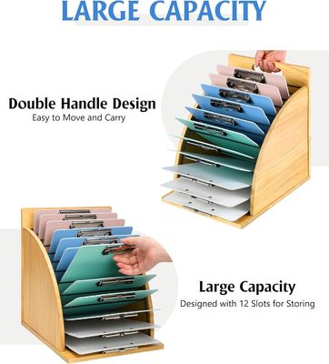 Organizador de portapapeles de madera multifunción para aula y oficina