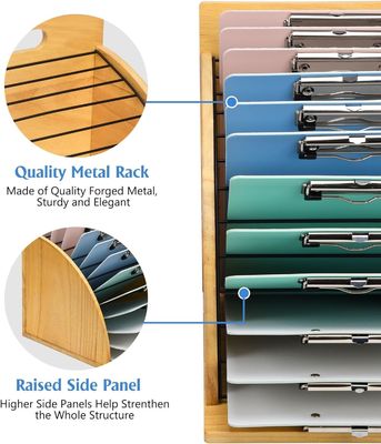 Organizador de portapapeles de madera multifunción para aula y oficina