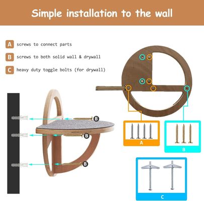Elegante embalaje de vino Cajas de madera gatos escalones de pared Repisas de escalada para la emoción
