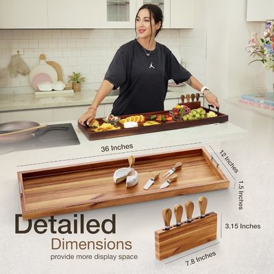 Gran tablero de madera perfecto para mostrar y servir sus quesos favoritos