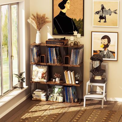Muebles de almacenamiento de discos de vinilo con diseño moderno
