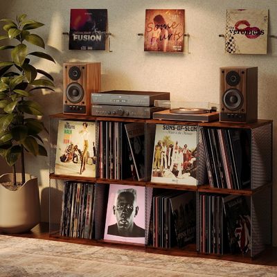 Muebles de almacenamiento de discos de vinilo con diseño moderno