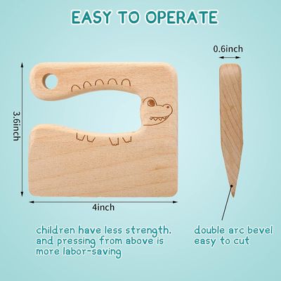 Materiales de madera Herramientas de cocina 2 piezas Niños Cuchillo para cocinar y cortar verduras Frutas