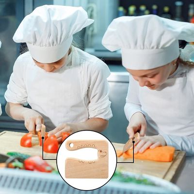 Materiales de madera Herramientas de cocina 2 piezas Niños Cuchillo para cocinar y cortar verduras Frutas