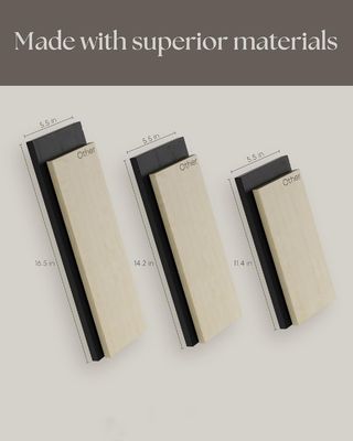 Conjunto de 3 estanterías flotantes de madera rústica para almacenamiento.